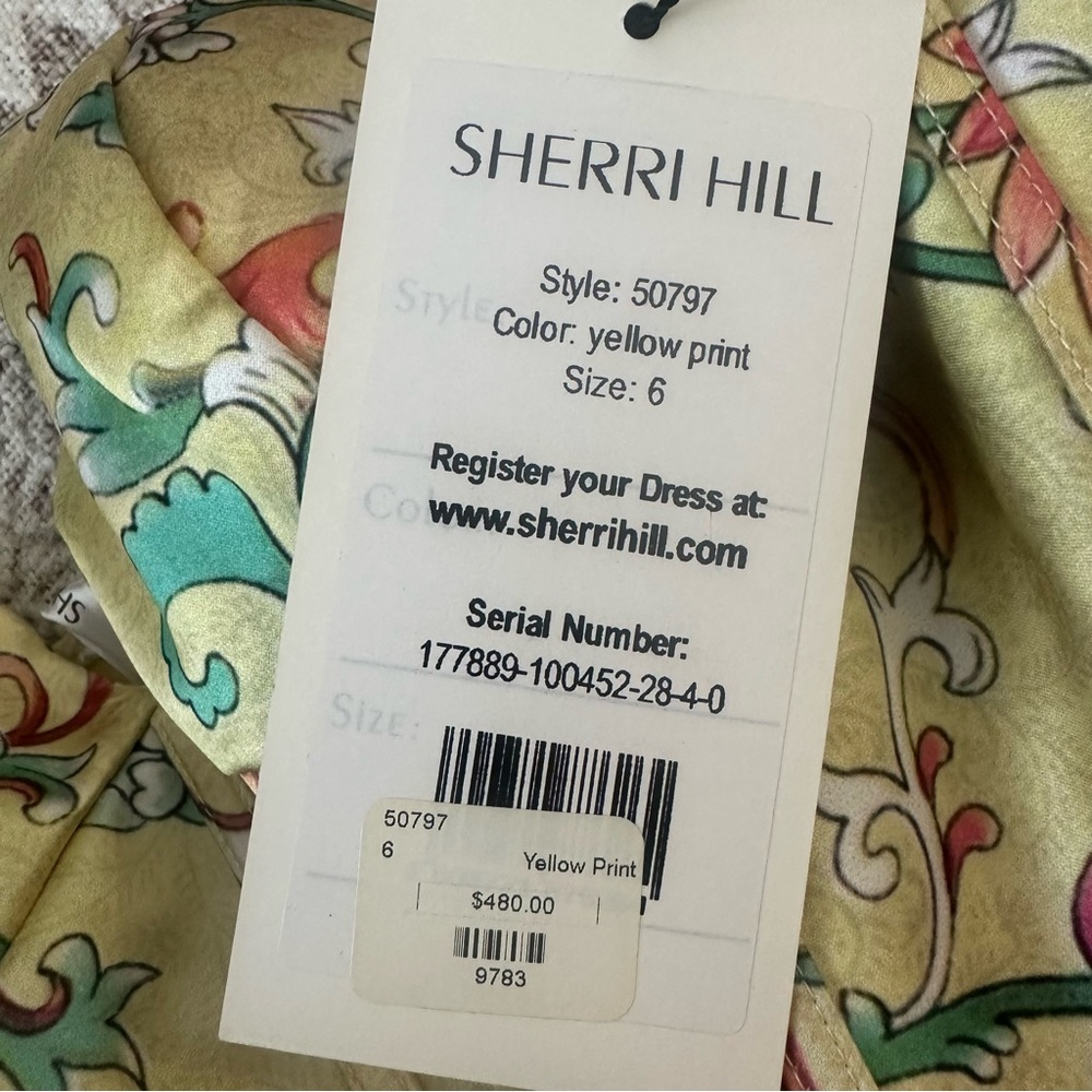 Sherri Hill Strapless Sweetheart Corset Print Ballgown - Picture 6 of 9